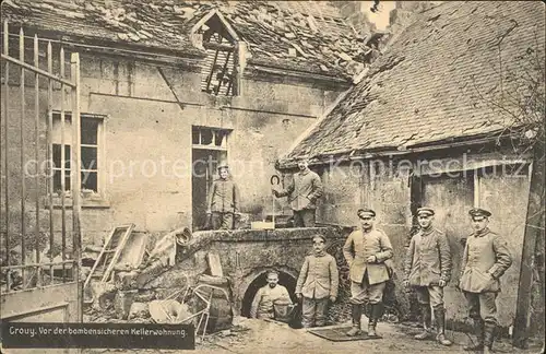 Crouy Aisne Bombensicheren Kellerwohnung 1. WK Soldaten  / Crouy /Arrond. de Soissons
