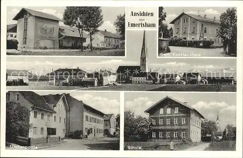 Emertsham Schule Kanzlei- Haus Strassenpartie / Tacherting /Traunstein LKR