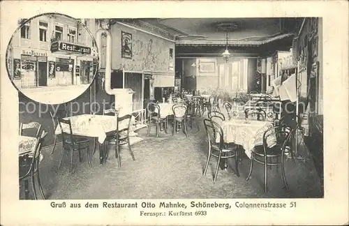 Schoeneberg Berlin Restaurant Otto Mahnke / Berlin /Berlin Stadtkreis