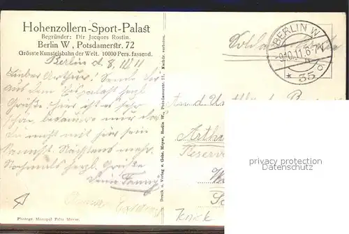 Berlin Hohenzollern- Sport- Palast / Berlin /Berlin Stadtkreis