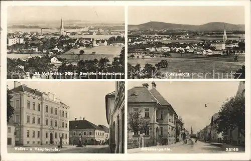 St Valentin Niederoesterreich Totalansichten Volks und Hauptschule Strassenpartie / St. Valentin /Mostviertel-Eisenwurzen