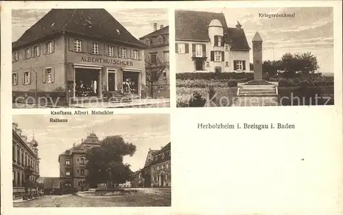 Herbolzheim Kriegerdenkmal Kaufhaus Albert Mutschler / Herbolzheim /Emmendingen LKR