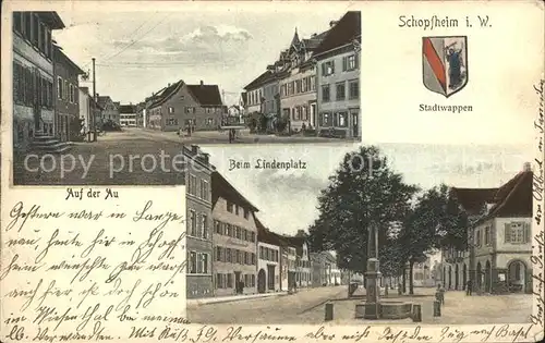 Schopfheim Stadtwappen Auf der Au Lindenplatz / Schopfheim /Loerrach LKR