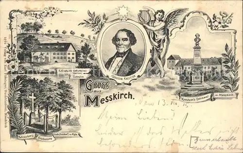 Messkirch KreutzerÂ´s Geburtshaus Konradin Kreutzer Denkmal Kreutzer / Messkirch /Sigmaringen LKR