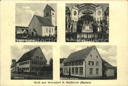 Worndorf Kirche Pfarrhaus Schule Rathaus / Neuhausen ob Eck /Tuttlingen LKR