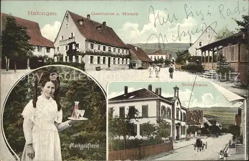 Haltingen Gasthaus zum Hirsch Markgraeflerin Schulhaus / Weil am Rhein /Loerrach LKR