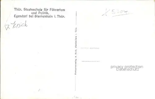 Blankenhain Thueringen Egendorf Thueringer Staatsschule fuer Fuehrerturm und Politik / Blankenhain Thueringen /Weimarer Land LKR