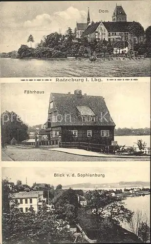 Ratzeburg Dom Faehrhaus Blick von der Sophienburg / Ratzeburg /Herzogtum Lauenburg LKR