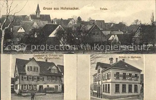 Hohenacker Waiblingen Totale Gasthaus Zum Ochsen Schul- und Rathaus / Waiblingen /Rems-Murr-Kreis LKR
