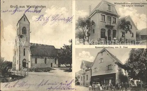 Waldighofen Kirche Wirtschaft zum goldenen Lamm Spezereihandlung Noel / Waldighofen /Arrond. d Altkirch