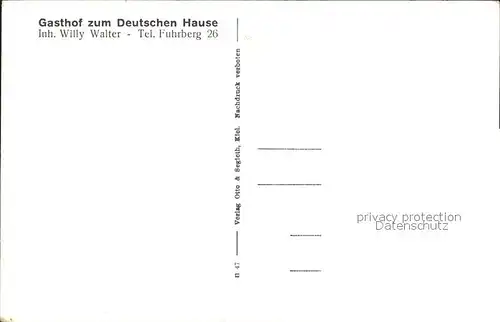 Fuhrberg Gasthof zum Deutschen Hause / Burgwedel /Region Hannover LKR