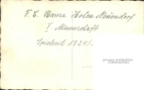 Hohen Neuendorf FC Hansa Hohen I Mannschaft 1924 / Hohen Neuendorf /Oberhavel LKR