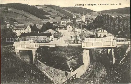 Geising Erzgebirge Bahngleise Bruecke Kirche / Geising Osterzgebirge /Saechsische Schweiz-Osterzgebirge LKR