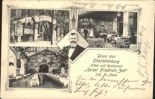 Charlottenburg Hotel und Restaurant Kaiser Friedrich Zelt / Berlin /Berlin Stadtkreis
