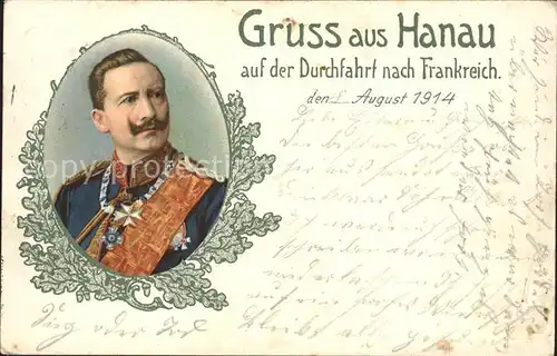 Hanau Main Kaiser Wilhelm II. / Hanau /Main-Kinzig-Kreis LKR