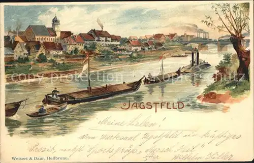 Jagstfeld Boote Bruecke / Bad Friedrichshall /Heilbronn LKR