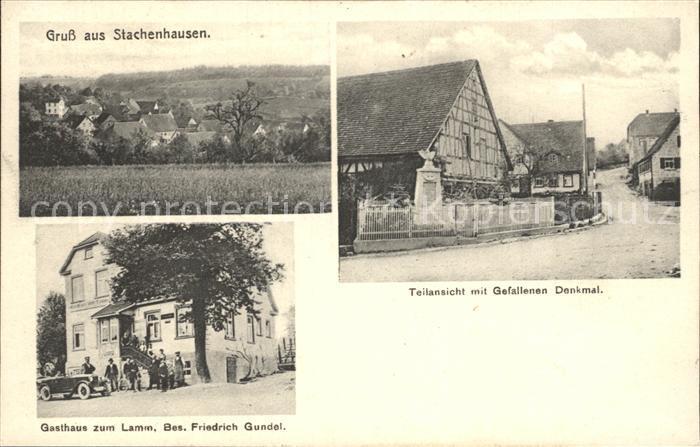 Stachenhausen Gasthaus Zum Lamm Gefallenen Denkmal Ingelfingen