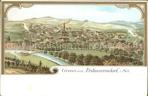 Erdmannsdorf Augustusburg Stadtansicht / Augustusburg /Mittelsachsen LKR