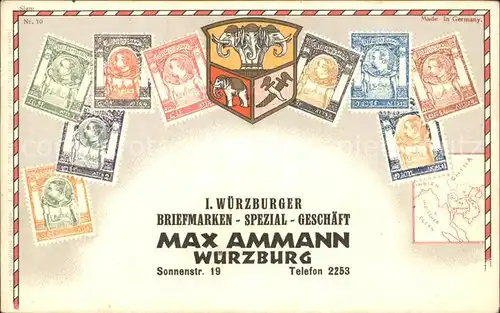 Wuerzburg Briefmarkenspezialgeschaeft Ammann / Wuerzburg /Wuerzburg LKR