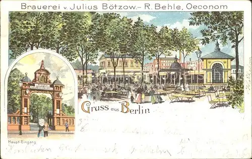 Berlin Brauerei Julius Boetzow / Berlin /Berlin Stadtkreis