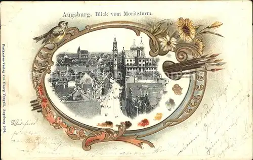 Augsburg Blick vom Moritzturm / Augsburg /Augsburg LKR