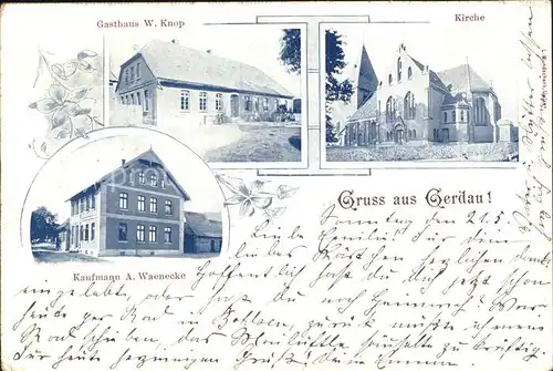 Gerdau Kirche Gasthaus Knop Kaufmann Waenecke / Gerdau /Uelzen LKR