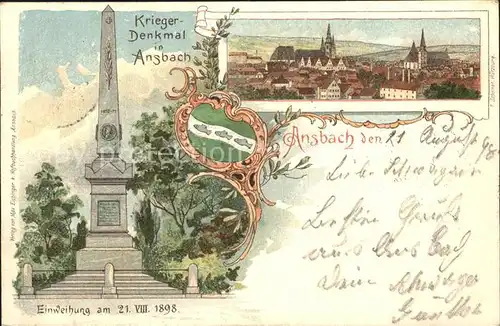Ansbach Mittelfranken Kriegerdenkmal / Ansbach /Ansbach LKR