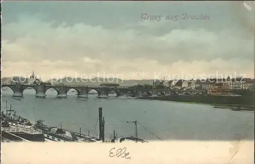 Dresden Elbe Bruecke Kat. Dresden Elbe