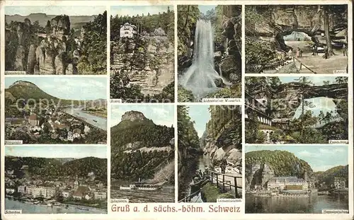 Schandau Bad Lichtenhainer Wasserfall Kat. Bad Schandau