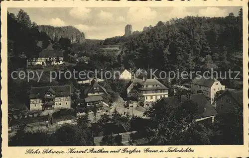 Rathen Saechsische Schweiz Grosser Gans Talwaechter Kat. Rathen Sachsen