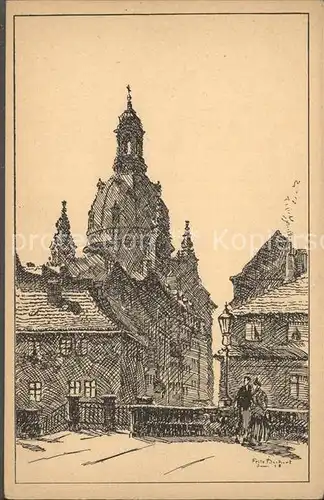 Dresden Frauenkirche Kuenstlerkarte  Kat. Dresden Elbe