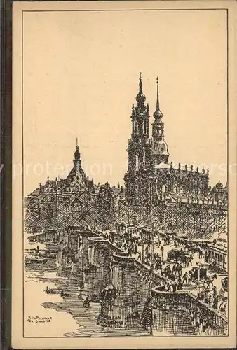 Dresden Altstadt Kuenstlerkarte  Kat. Dresden Elbe