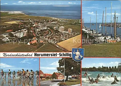 Horumersiel Hafen Strand Fliegeraufnahme Kat. Wangerland