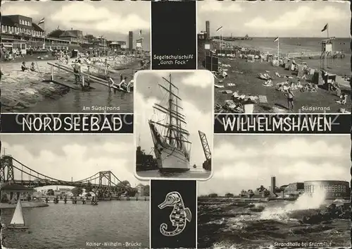 Wilhelmshaven Strand Strandhalle Kaiser Wilhelm Brueke  Kat. Wilhelmshaven