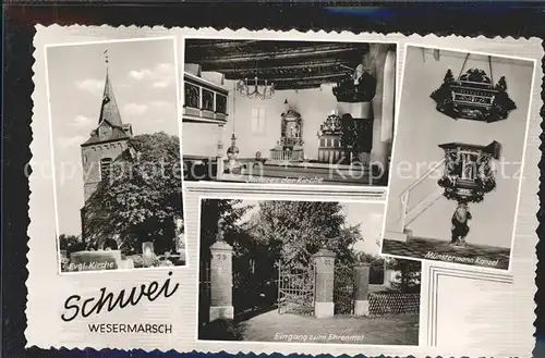 Schwei Evangelische Kirche Inneres Muenstermann Kanzel Ehrenmal  Kat. Stadland