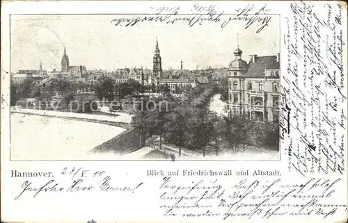 Hannover Blick auf Friedrichswall und Altstadt Kat. Hannover