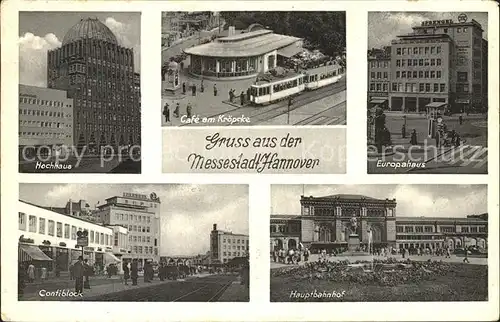 Hannover Hochhaus Cafe am Kroepcke Europahaus Contiblock Hauptbahnhof Kat. Hannover