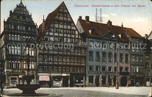 Hannover Marktbrunnen und alte Haeuser am Markt Kat. Hannover