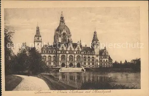 Hannover Neues Rathaus mit Maschpark Kat. Hannover