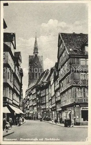 Hannover Kramerstrasse mit Marktkirche Kat. Hannover