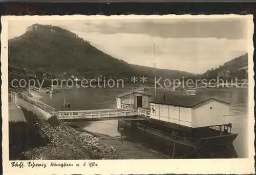 Koenigstein Saechsische Schweiz Anlegestelle Kat. Koenigstein Saechsische Schweiz