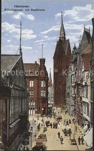 Hannover Koebelingerstrasse mit Marktturm Kat. Hannover