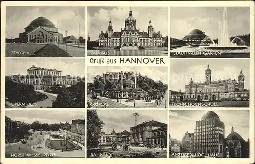 Hannover Rathaus Stadthalle Opernhaus Kat. Hannover