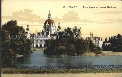 Hannover Maschpark und neues Rathaus Kat. Hannover