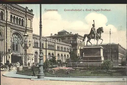 Hannover Zentralbahnhof Ernst August Denkmal Kat. Hannover