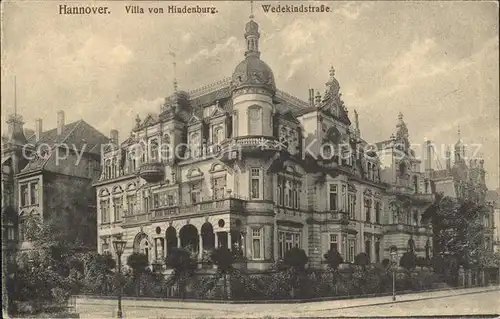Hannover Villa Hindenburgs Wedekindstrasse Kat. Hannover