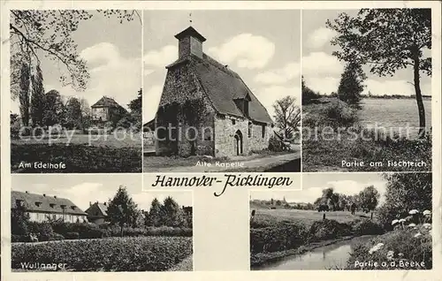 Ricklingen Fischteich Edelhofe Alte Kapelle Kat. Hannover