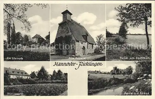 Ricklingen Fischteich Alte Kapelle Gutshaus Edelhof Kat. Hannover