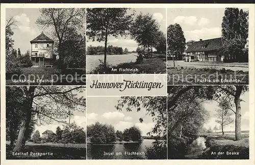 Ricklingen Gutshaus Edelhof Fischteich Beeke Kat. Hannover