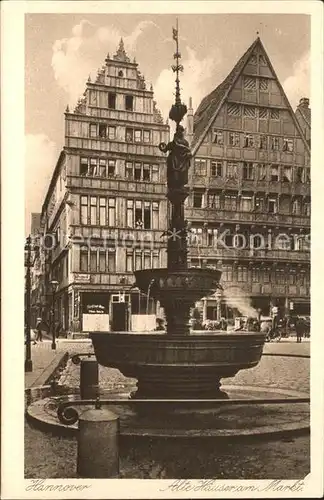 Hannover Alte Haeuser am Markt Brunnen Kat. Hannover